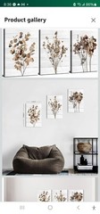 AIYISU Abstract Dried Flower Wall Art, Canvas Print 12 X 16