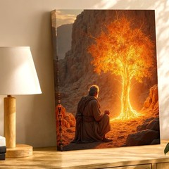 Wall Art Glowing Tree Print Desert Canyon Spiritual Landscape Fantasy Decor