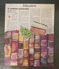 Unframed 11×14 mixed media Painting by B Hill called “Education”. Free shipping.