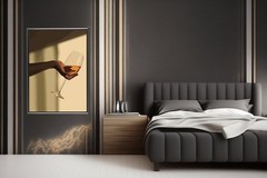 Black Woman Wine Poster Abstract Black Girl Magic Wall Art Decor