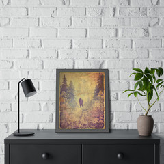 Retro BIGFOOT Fine Art Print, Sasquatch Botanical Poster, Cryptid Yeti Decor