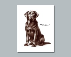 Personalized CHOCOLATE Lab LABRADOR Pet Photo DOG NAME Picture 8×10 11×14 (P4)