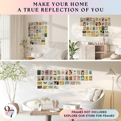 Eclectic Wall Art Prints – 40 Small Eclectic Wall Collage Kit For Teen Girls Bed