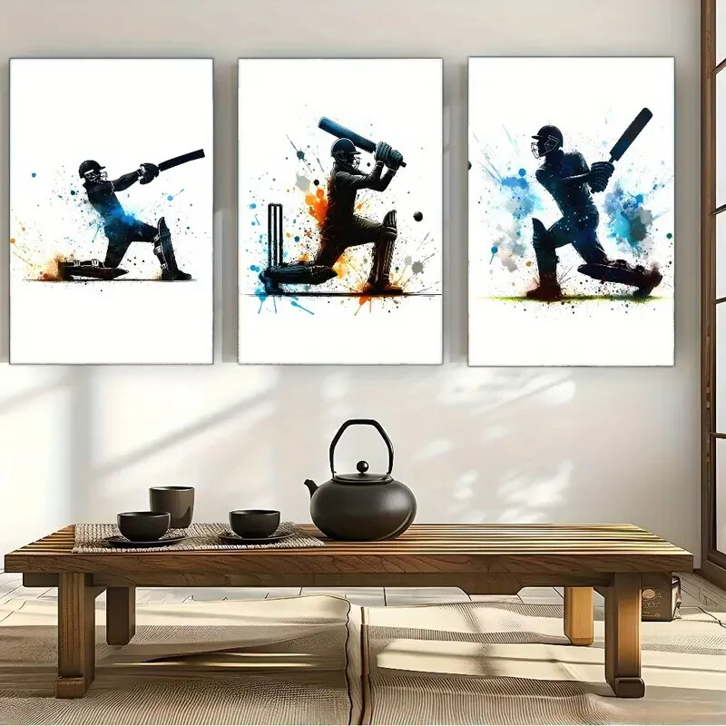 3pcs Sports Art Colorful Posters Dormitory Metal Print Ready to Hang Art