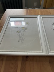 IKEA Floral Botanical Wall Art Prints Framed Set of 3 White Frames Decor