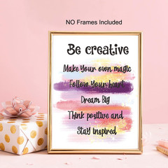 Positive Affirmations Quotes Wall Decor, Inspirational Pink Wall Art Print Po…