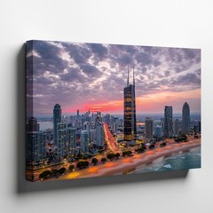 Gold Coast Australia City Skyline Canvas Wall Art Sunset Urban Beachscape Print