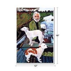 MAN IN BOAT WITH DOGS MOVIE PAINTING GOODFELLAS DECOR ART PRINT POSTER 12X18