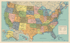 2 Pack – World Map Poster & USA Map Chart [Tan/Color] (LAMINATED, 18” X 29”)