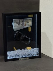 YAN Luxury Money Car Shadow Box Art Framed 3D Effect Modern Decor