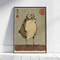 Japanese Frog Poster Vintage Woodblock Wall Art Animal Home Decor Gift Print