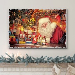 32″x48″ – Santa Claus Canvas Print Wall Art – Merry Christmas Home Decor
