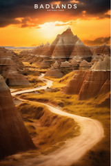 Badlands National Park Poster Premium Photo Print Wall Art 4 Sizes #2