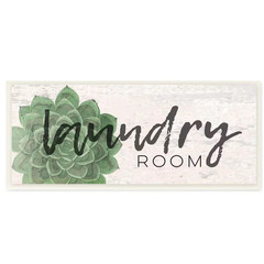 7 In. X 17 In. «Laundry Room Green Succulent Soft Textured Paper Look» by Jessic