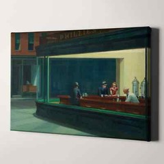 Nighthawks by Edward Hopper Vintage America Cities Canvas Print Wall Art