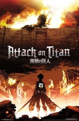 Poster Studio B – Attack on Titan Fire S1 Eren Anime 24×36″ NEW Wall Art P3799