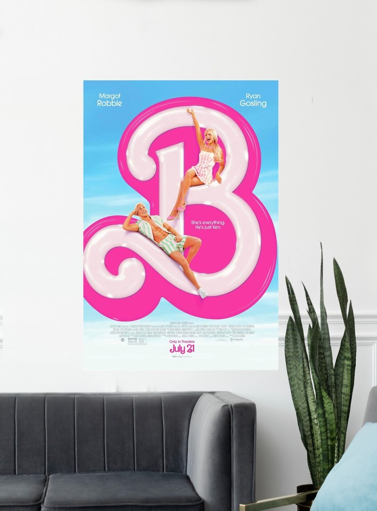 Barbie Movie Poster Print 12×18 home theater decor Margot Robbie Ryan Gosling