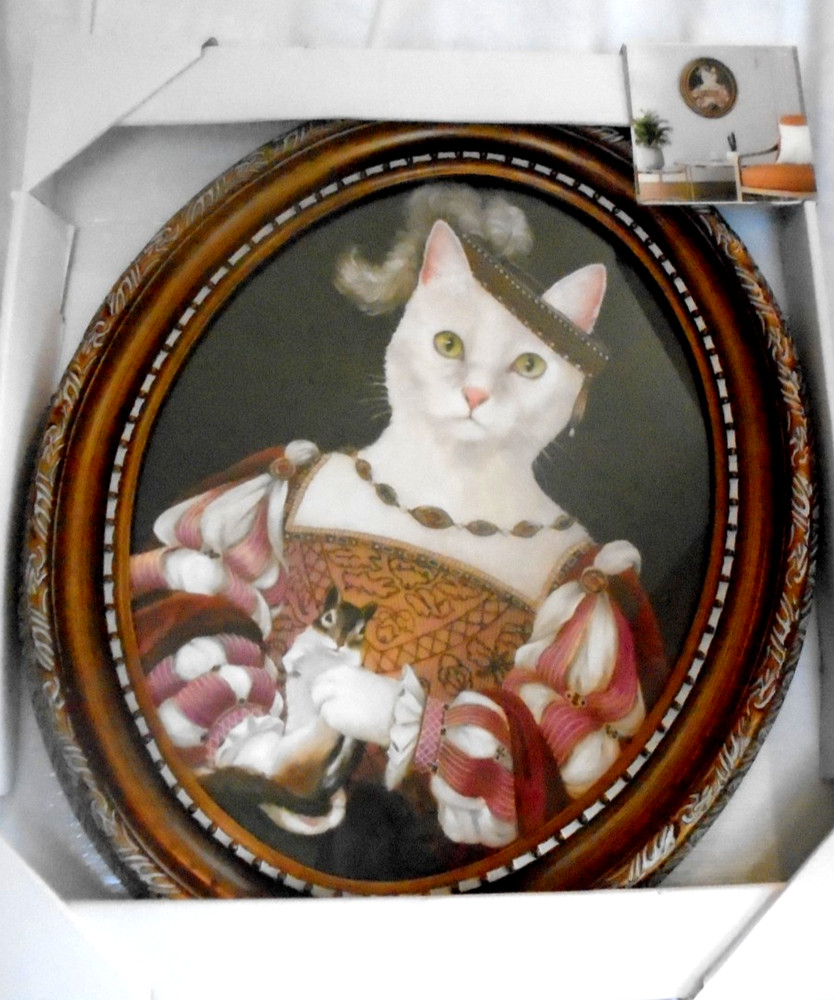NEW CAROL LEW Royal Cat Wall Art Portraits Framed Print Decor – 15”x17”