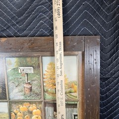 Homco Home Interiors Window Pane Picture Fall Rustic Autumn Farm B Mitchell VTG