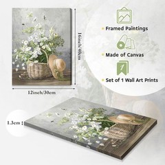 Dazzlewall Framed Daisy Flower Wall Art 16″L x 12″W,