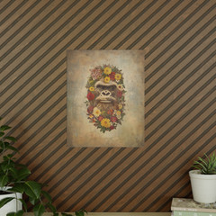 Vintage SASQUATCH FLOWERS Wall Art, Bigfoot Floral Poster, Yeti Botanical Decor