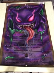 Custom-Designed Gengar Art Print/Poster Ghost-Type Pokemon 21 X 33 Vinyl Canvas