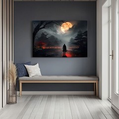 Mystical Samurai Ancient Japanese Fantasy Painting Print Canvas Wall Art Warrior