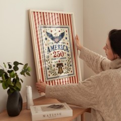Vintage Americana Wall Art America 250 Years Decor