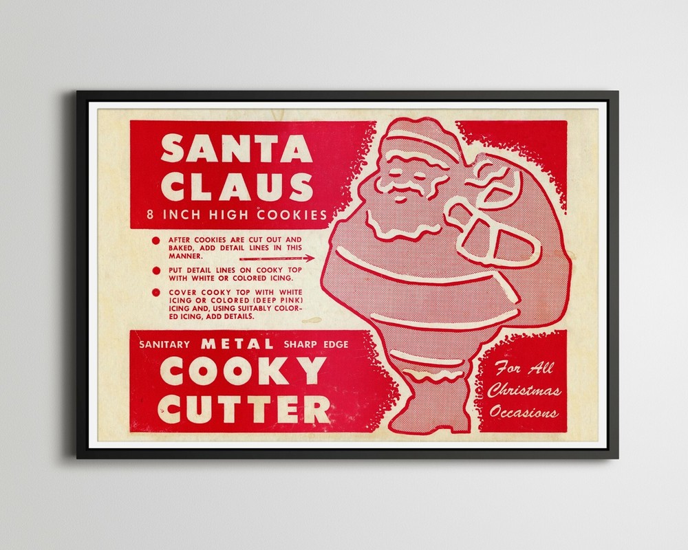 Vintage Santa Cookie Cutter Box POSTER! (up to 24 x 36) – Cooky – Antique – Bake
