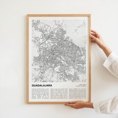 Guadalajara City Map Print, Jalisco Travel Poster, Modern Map, Wall Decor Art