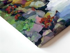 Wall Art Abstract Landscape Stream Waterfall Trees Colorful Nature Painting