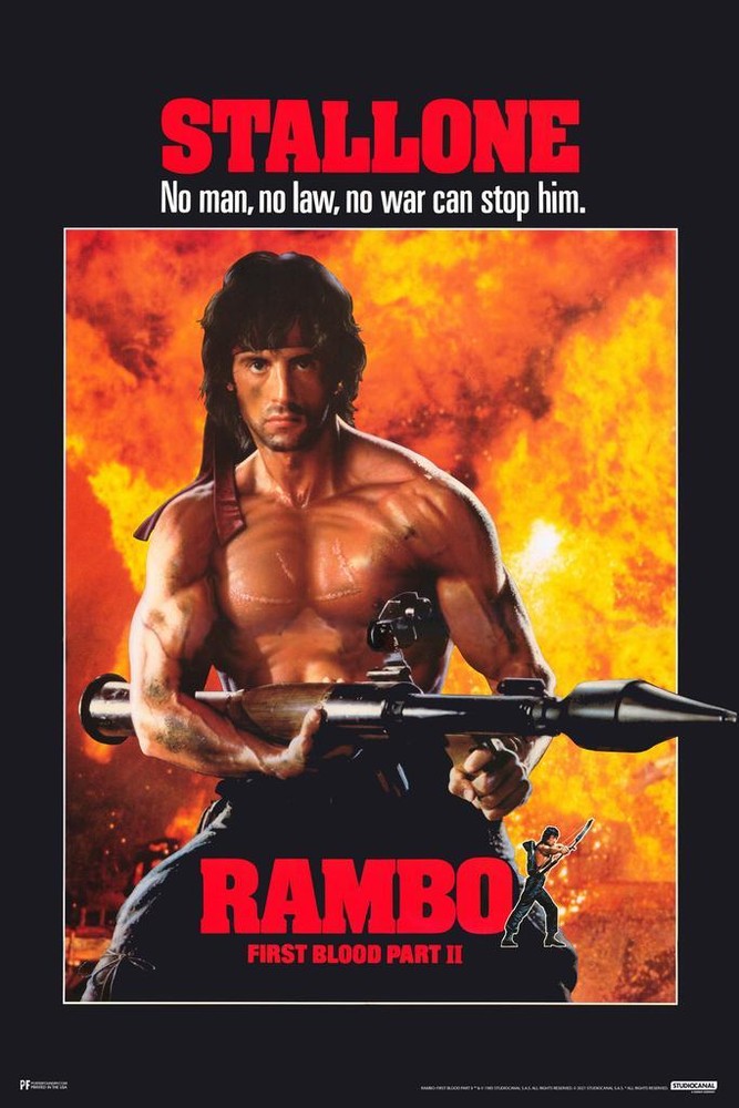 Rambo First Blood Part 2 No Man No Law No War Can Art Print Poster 16×24