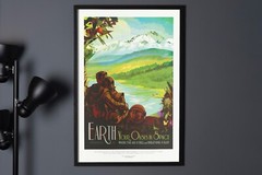 Earth – Your Oasis in Space – Exoplanet Space Tourism Travel Poster NASA JPL