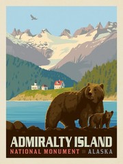 Admiralty Island National Monument, Alaska Poster, USA Travel Print