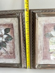 Set of 2 Magnolia Floral Print Home Interiors Framed Wall Art Decor 10 x 12.5″