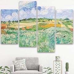 Van Gogh Wall Art Canvas Prints Set os 4 – Plain Near Auvers