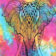 Elephant MultiColor Poster Tapestry Indian Mandala Wall Hanging Hippie DecorGift