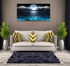 Wall Art Moon Sea Ocean Landscape Picture Canvas Wall Art Print Paintings Modern