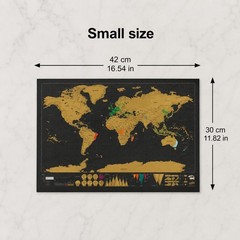 Premium Deluxe Black & Gold Scratch-Off World Map