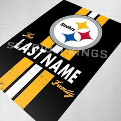 Personalized Pittsburgh Steelers Custom Family Name Poster Art Print- 11×17 in.