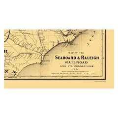 Railroad Map – Seaboard and Raleigh Railroad – Colton 1874 – Vintage Wall Art