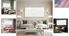 Stunning 24×48″ Wavy Line Abstract Art – Framed Canvas for Sophisticated Spaces