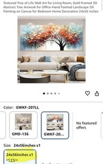 Abstract Tree Canvas Print Framed Horizontal Multicolor 24×56 GWKF-207LL