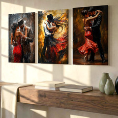 3 Pieces Romantic Dance Couple Large Wall Art Set for Living Room Set Of 3