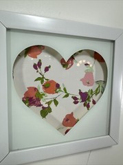 Opal House Floral Heart Framed Wall Art White 8×8