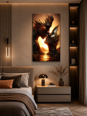 Abstract Couple Wall Art Mixed Media Textured Canvas Romantic Bedroom Decor