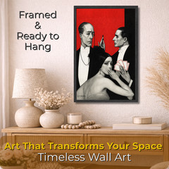 W.T. Benda Art Deco Society Scene Poster Framed 11×17 Vintage Wall Art Deco