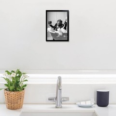 Funny Bathroom Framed Wall Art Black and White Animal Canvas Wall Art Prints …