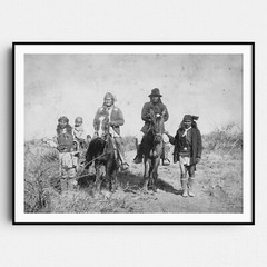 Geronimo On Horse Native American Indian Apache Warrior Wall Art Poster Print