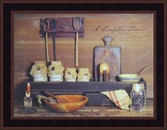 A SIMPLER TIME by Billy Jacobs 16×20 Primitive Kitchen Baking FRAMED WALL ART
